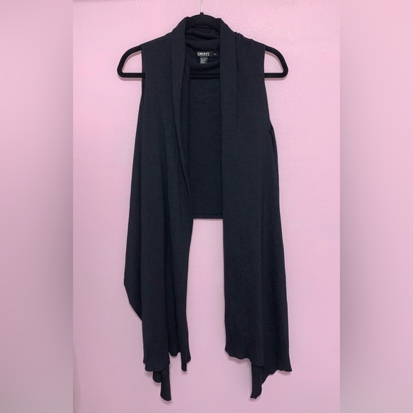 DKNY Charcoal Silk Open Front Cardigan Shawl S. V1 - Picture 8 of 8